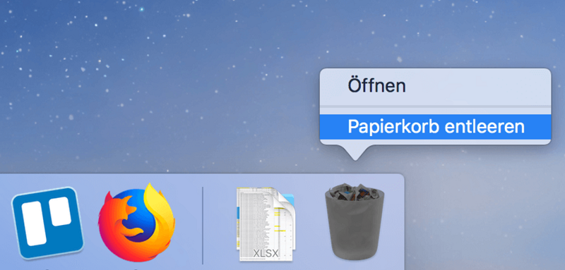 mac papierkorb leeren