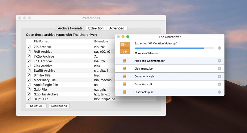 So öffnen Sie 7z-Dateien mit Unarchiever auf einem Mac