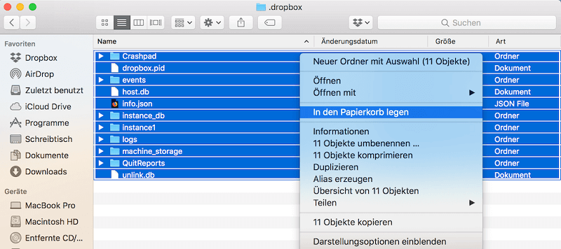 dropbox mac deinstallieren