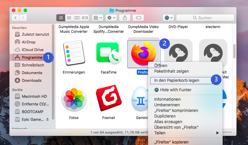 Firefox Mac deinstallieren