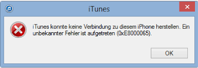 iTunes konnte keine Verbindung zu diesem iPhone herstellen