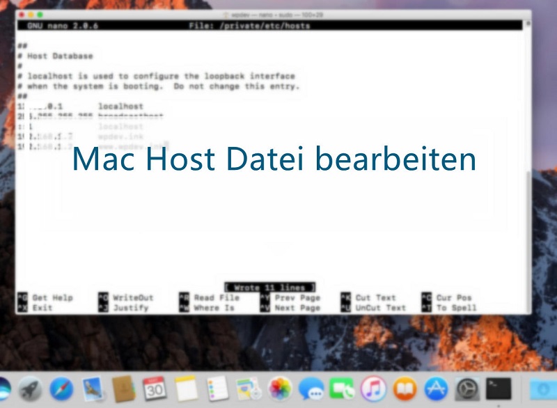 Host Datei Mac bearbeiten