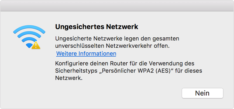 Apples WLAN-Empfehlungen überprüfen 