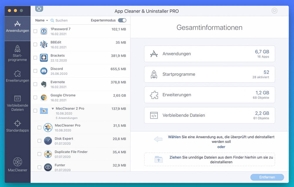Cleaner für Mac App Cleaner & Uninstaller