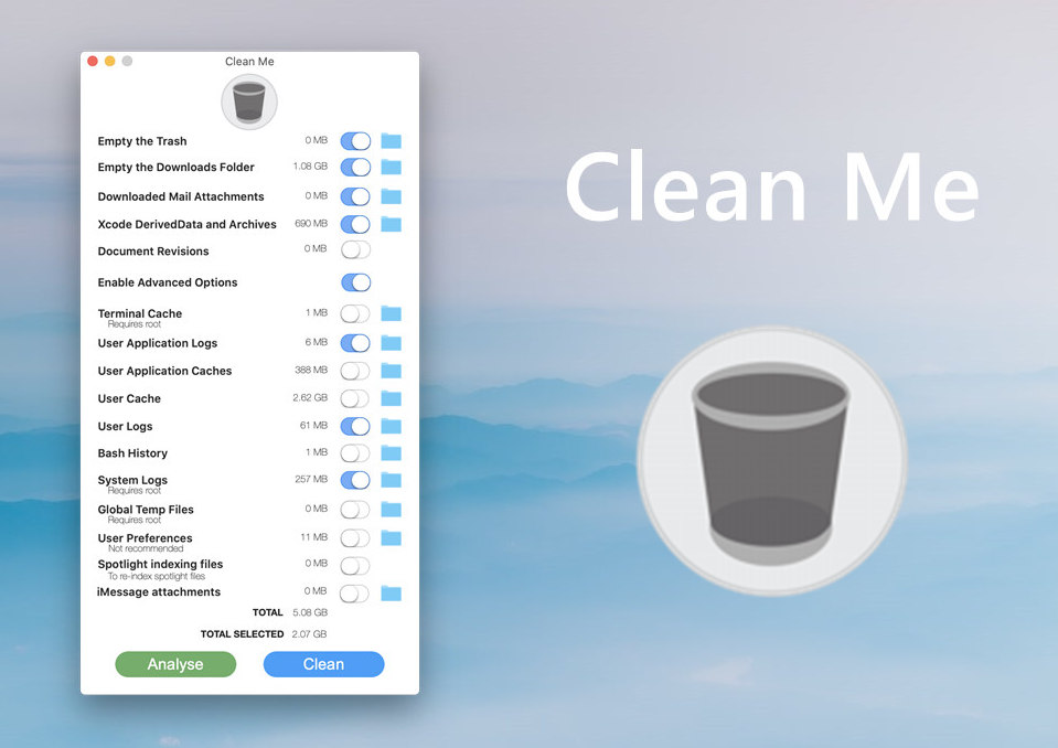 Cleaner für Mac kostenlos Clean Me