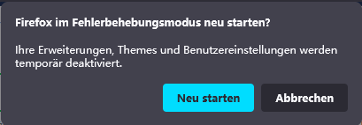 Firefox im abgesicherten Modus verwenden