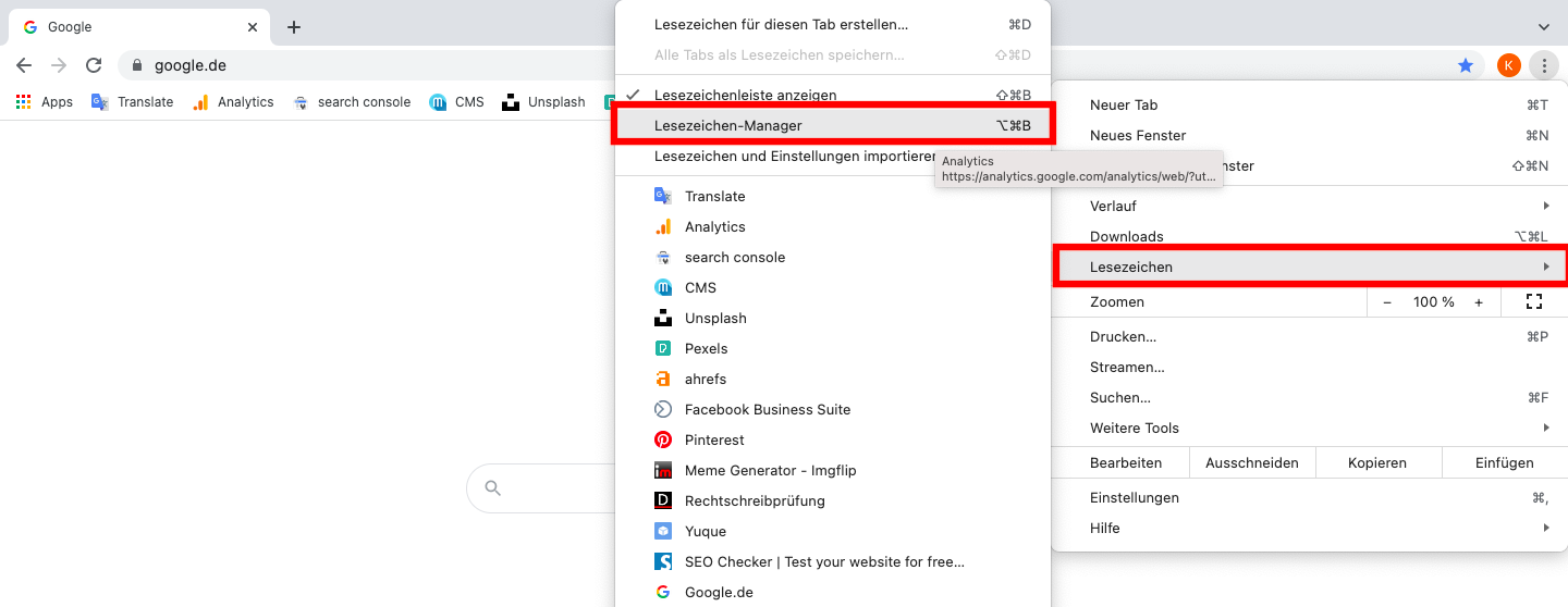 lesezeichen chrome