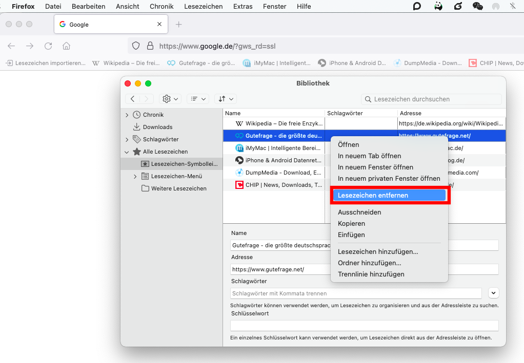 lesezeichen firefox