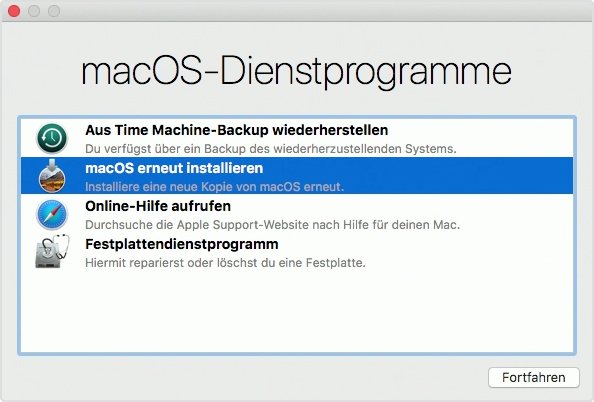 Installieren Sie Mac OS neu, wenn iMac weißer Bildschirm auftritt