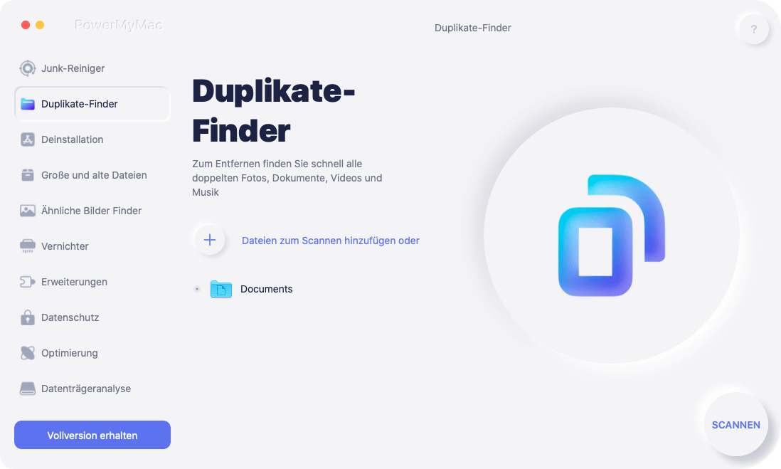 Scannen Sie Ihren Mac, um doppelte Dateien zu finden