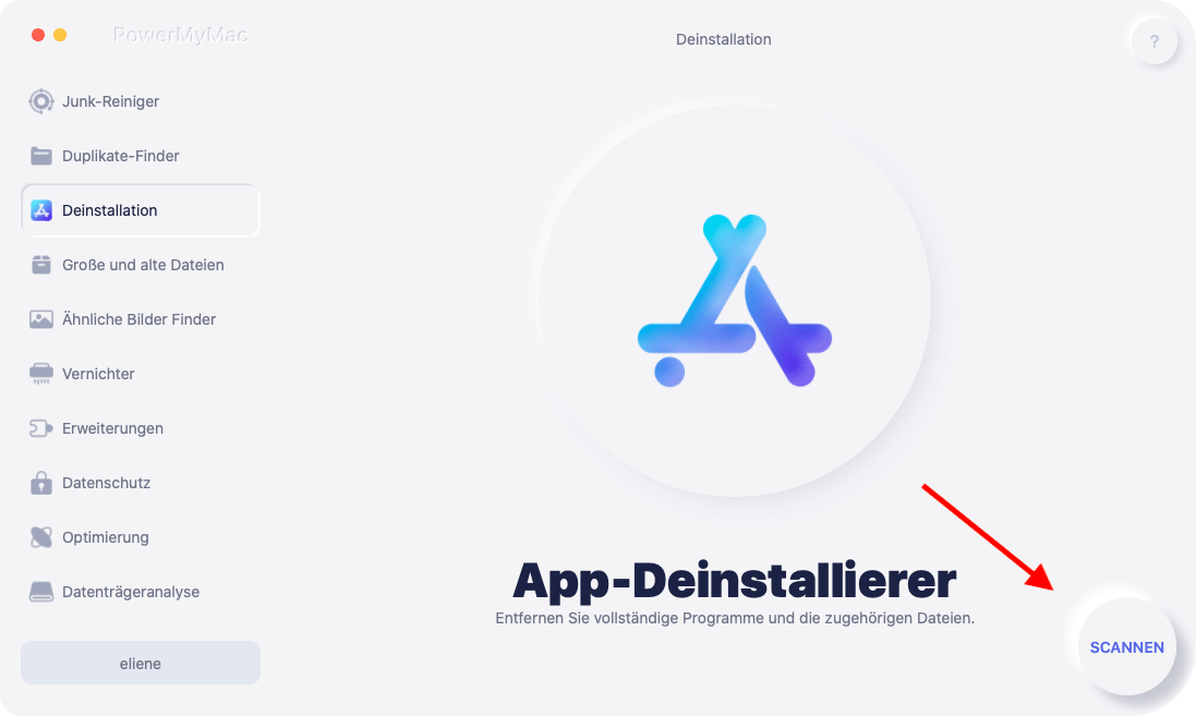 Scannen Sie alle in Ihren Mac eingebetteten Apps