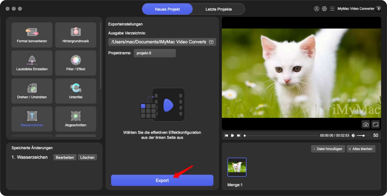 MOV-Datei mit iMyMac Video Converter drehen