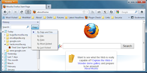 Verlauf in Firefox Windows löschen