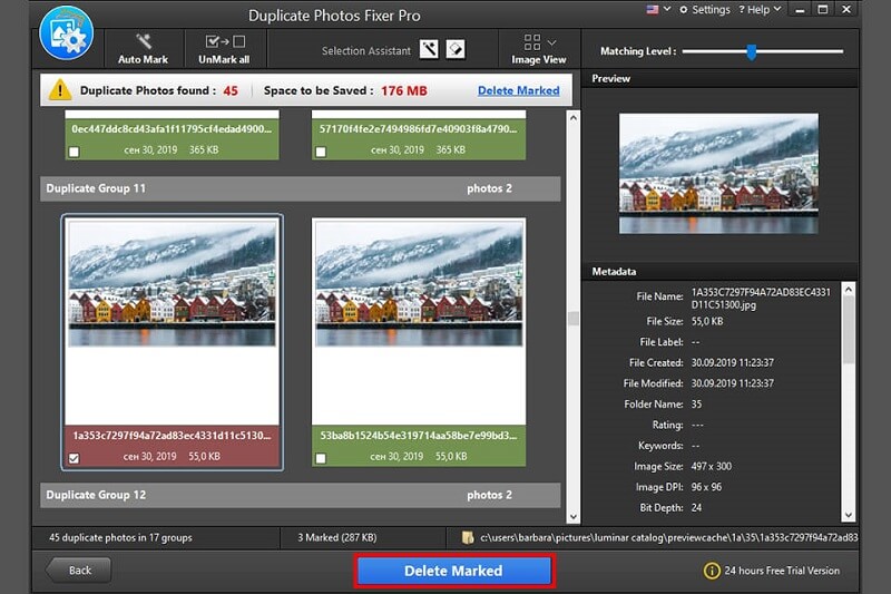 Fotowiederherstellungsfunktion von Duplicate Photos Fixer Pro