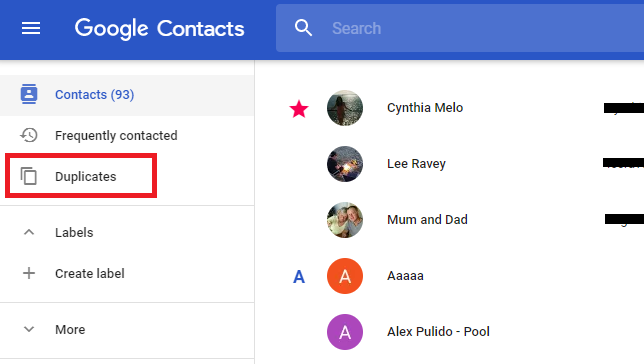 Entfernen Sie doppelte Kontakte mit dem Google-Konto