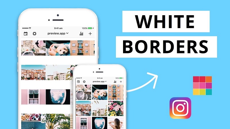 Verwenden Sie die App Vorschau, um Fotos von Instagram weißer Rahmen zu erstellen