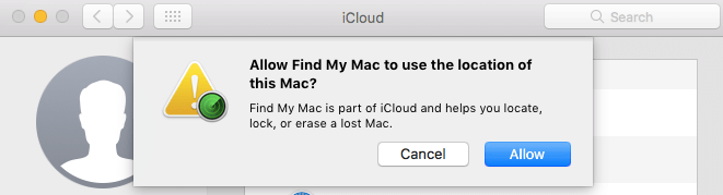 Einrichten von Find My Mac