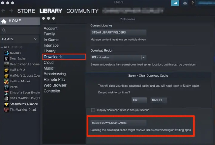 Steam-Caches manuell löschen