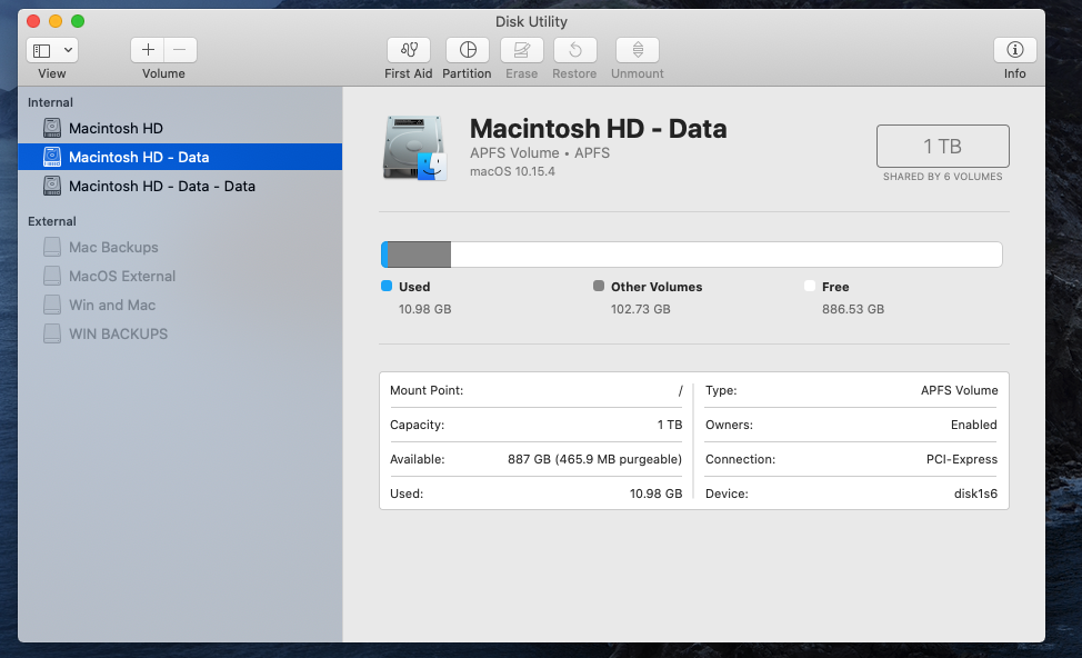 Wählen Sie „Macintosh HD“, um den WOW-Cache auf Ihrem Mac zu löschen