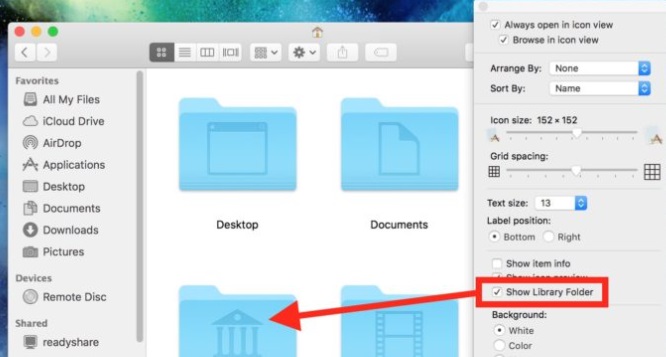 Einfaches Anzeigen des Bibliotheksordners auf dem Mac