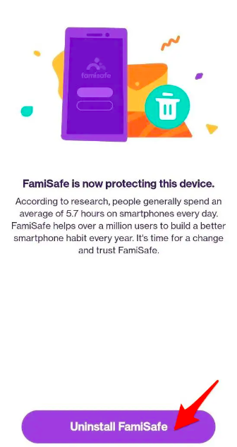 Deinstallieren Sie FamiSafe auf Android