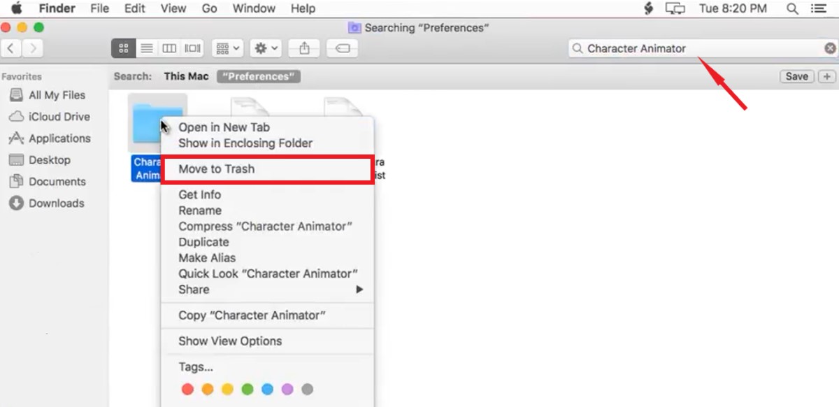 Deinstallieren Sie Adobe Character Animator auf dem Mac manuell