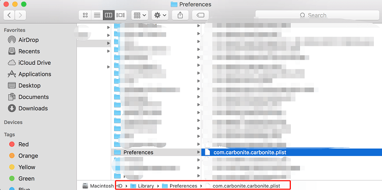 Deinstallieren Sie Carbonite vollständig auf dem Mac