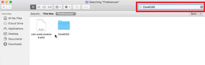 Löschen Sie CorelCAD-Caches und -Dateien vom Mac