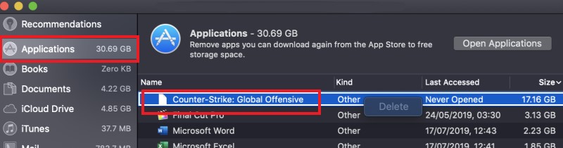 Deinstallieren Sie Counter-Strike manuell auf dem Mac