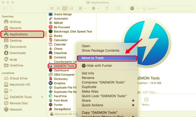Daemon Tools manuell vom Mac entfernen