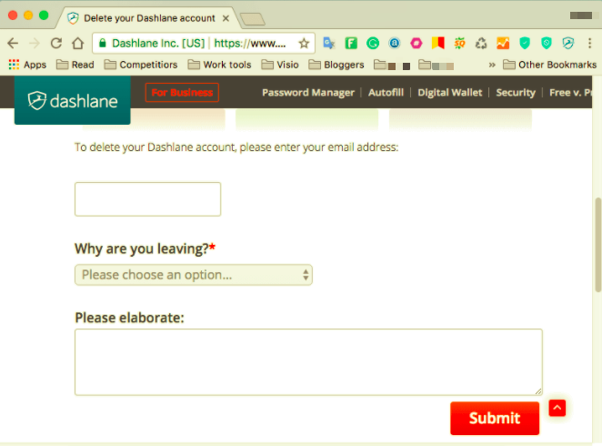 Dashlane-Konto auf dem Mac löschen