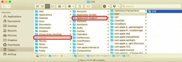Deinstallieren Sie EVE Online auf dem Mac mit allen Daten