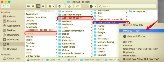 Deinstallieren Sie Final Cut Pro manuell auf dem Mac mit seinen Support-Dateien