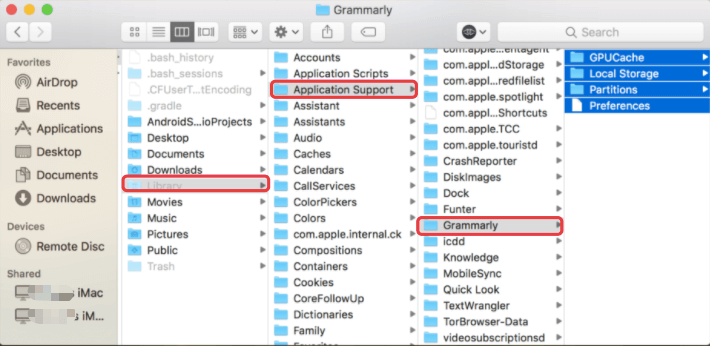 Deinstallieren Sie Grammarly manuell auf dem Mac mit allen Servicedateien