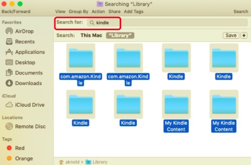 Kindle manuell mit zugehörigen Dateien vom Mac deinstallieren