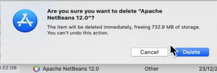 Deinstallieren Sie NetBeans auf dem Mac vom Launchpad