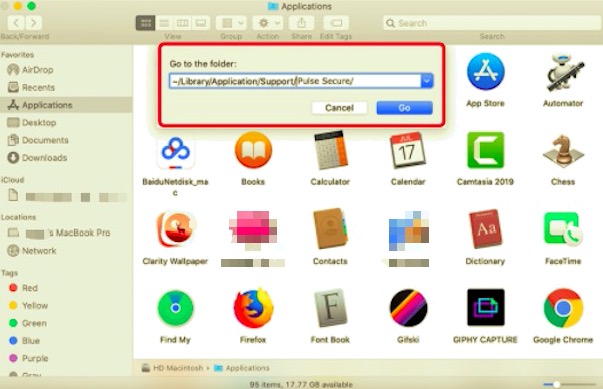 Deinstallieren Sie Pulse Secure auf dem Mac mit den zugehörigen Daten