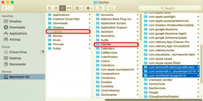 Snagit manuell auf dem Mac deinstallieren
