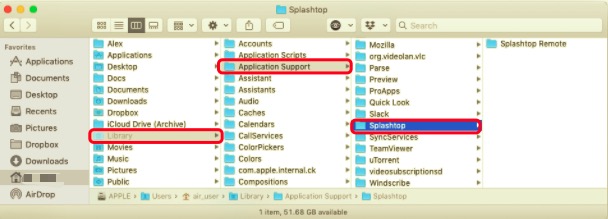 Deinstallieren Sie Splashtop auf dem Mac mit allen Support-Dateien