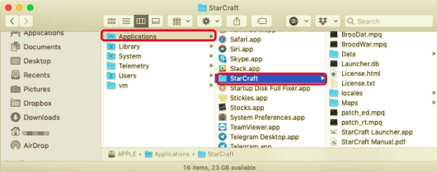 Entfernen Sie StarCraft manuell vom Mac mit Restdateien