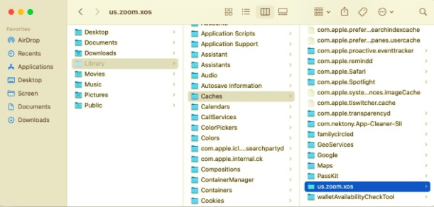 Zoomreste auf dem Mac manuell löschen