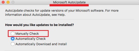 Deaktivieren Sie das Microsoft AutoUpdate