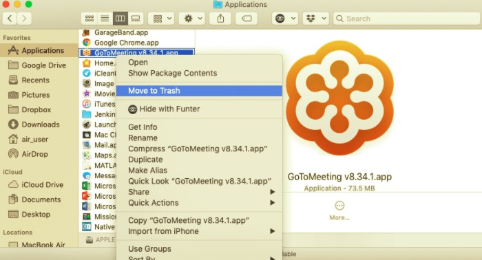GoToMeeting vom Mac entfernen