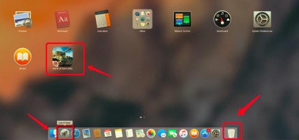 Löschen Sie World of Tanks auf dem Mac über das Launchpad