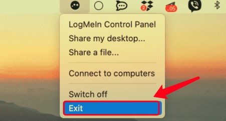 LogMeIn-Konto auf dem Mac beenden