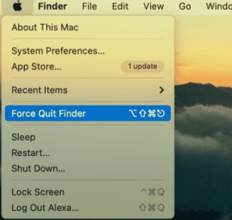 Erzwinge das Beenden des Finder auf dem Mac