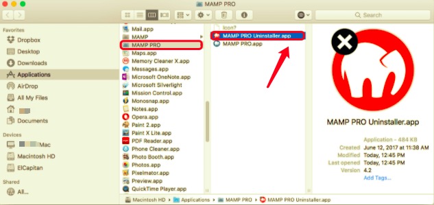 Deinstallieren Sie MAMP auf dem Mac mit dem integrierten Deinstallationsprogramm
