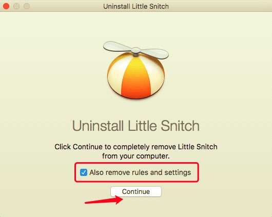 Deinstallieren Sie Little Snitch auf dem Mac mit seinem Deinstallationsprogramm