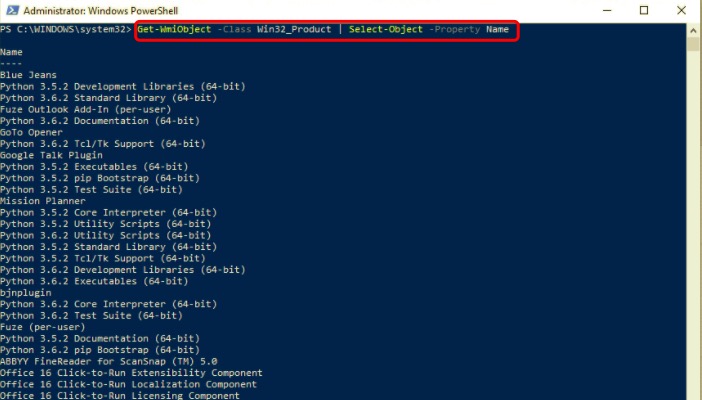 Finden Sie installierte Programme in PowerShell