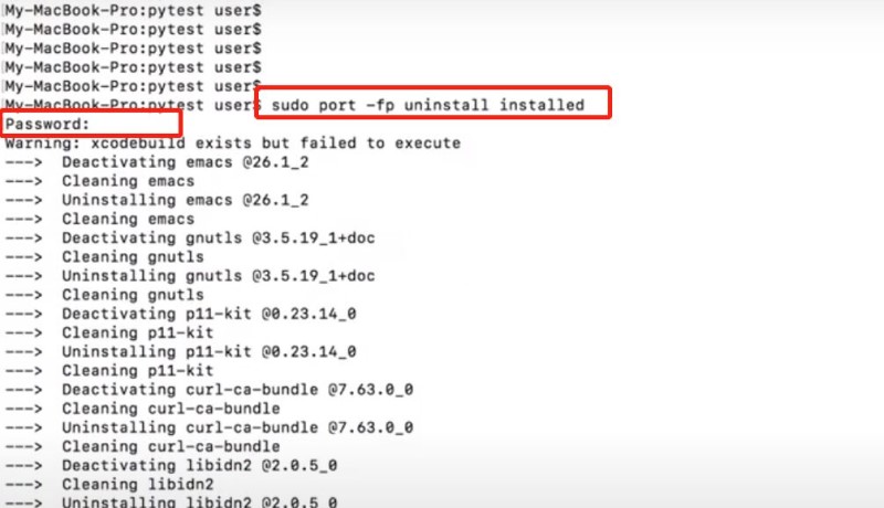 So können Sie über Terminal manuell MacPorts deinstallieren